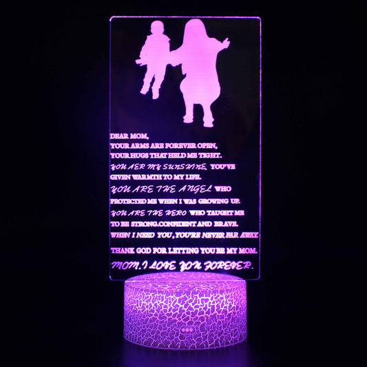 Muttertags-Mama, ich liebe dich für immer, Zitate, 3D-Illusions-Nachtlampe