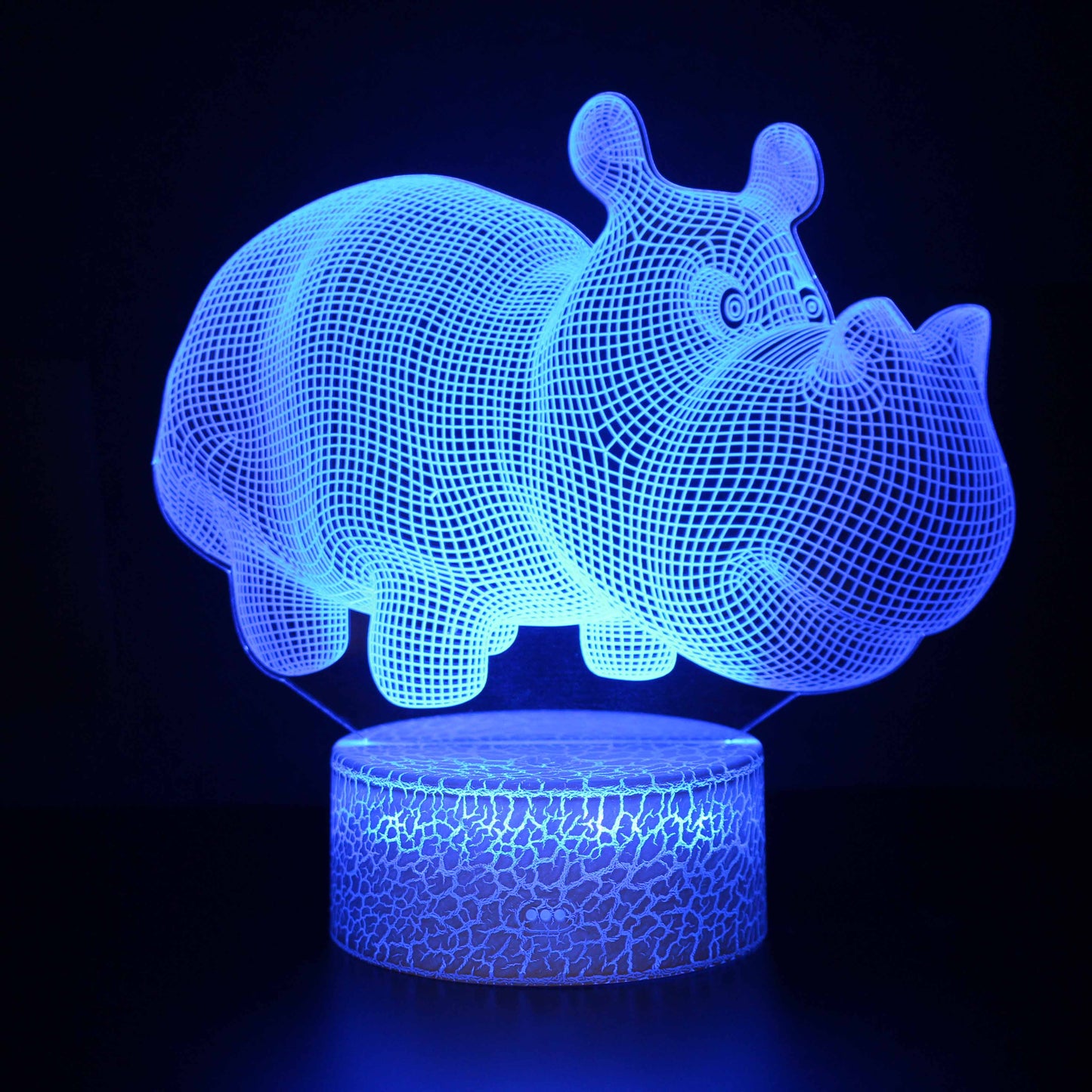 Cute Cartoon Rhino Rhinoceros 3D Night Light