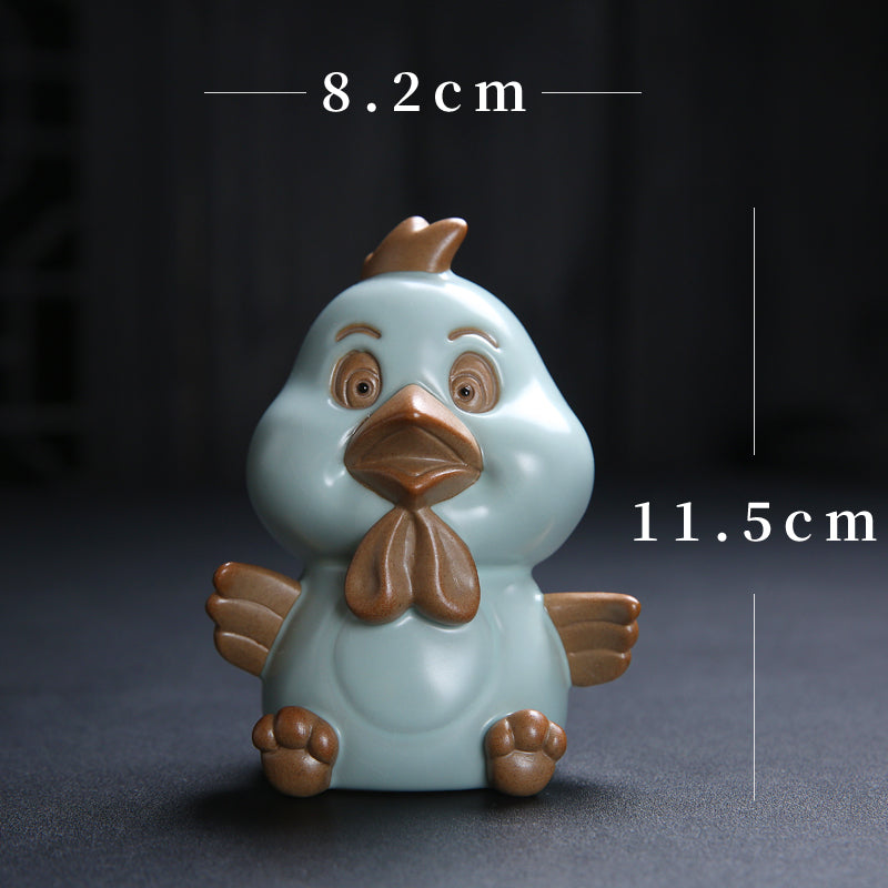 Cute Chicken Rooster Tea Pet Chinese Ceramics Craft
