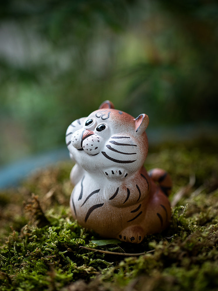 Cute Cartoon Tiger Tea Pets Chinese Rui Beast Crafts