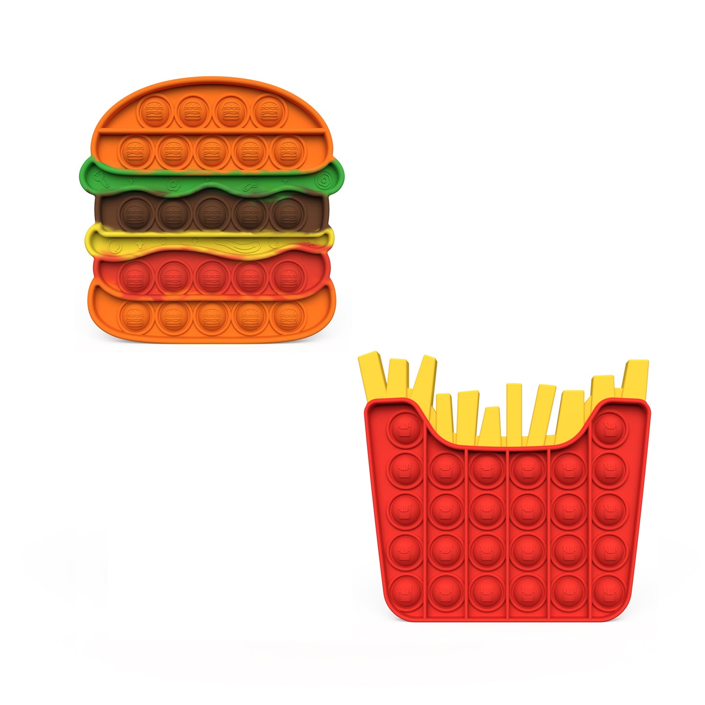 Hamburger Chips Push Pop Bubble Fidget Sensory Fidget Toy