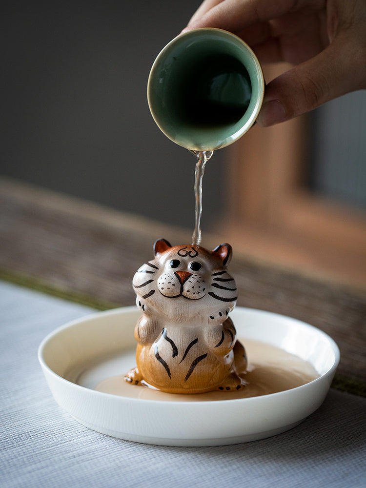Dessin animé mignon Tiger Tea Pets Chinese Rui Beast Crafts