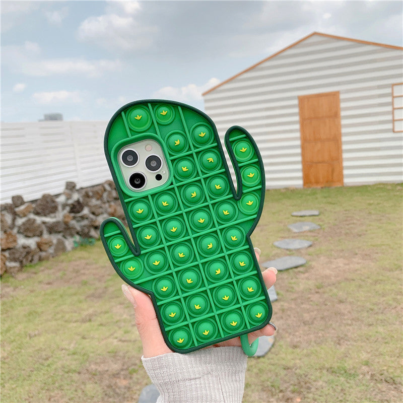 Green Cactus Pop It Fidget Toy Phone Case
