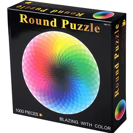 Rainbow Palette Color 1000 Piece Circle Round Jigsaw Puzzles