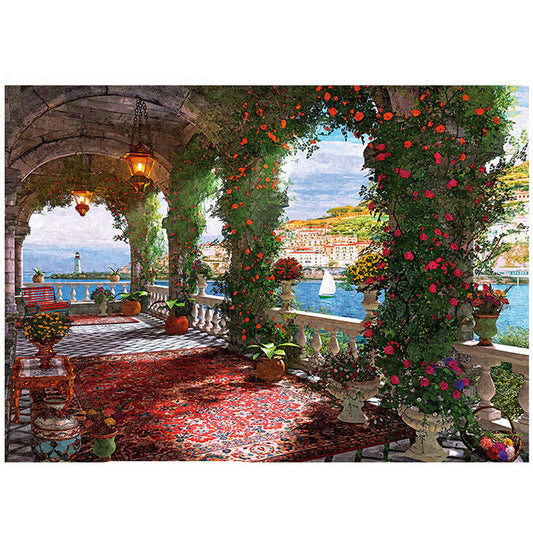 Spring Garden Flowers at Balcony 1000 Pieces Jigsaw Puzzles