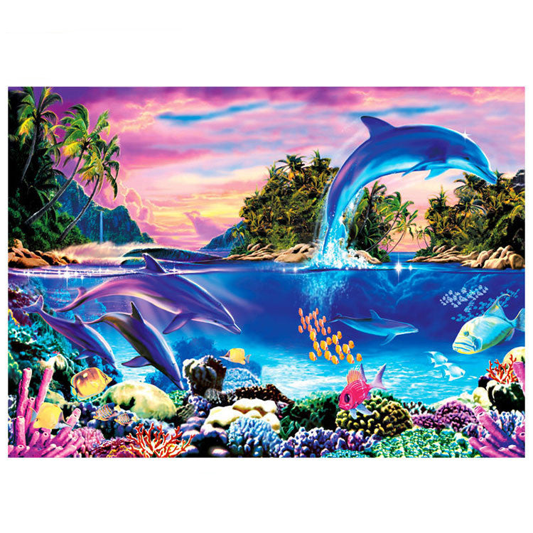 Undersea Creature World with Dolphin 1000 Pieces Jigsaw Puzzles