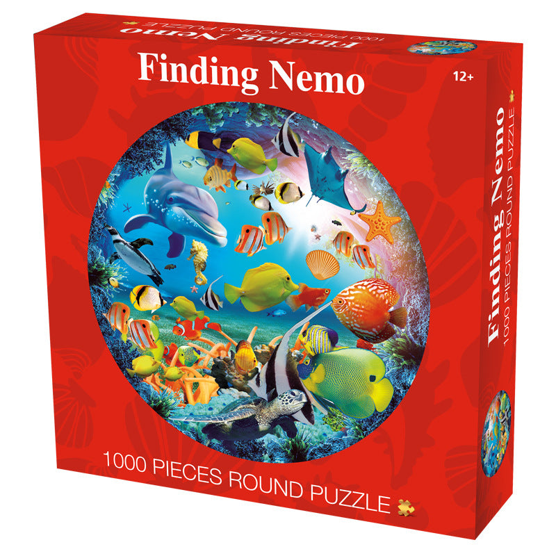 Underwater World Sea Life Creature 1000 Piece Circle Round Jigsaw Puzzles