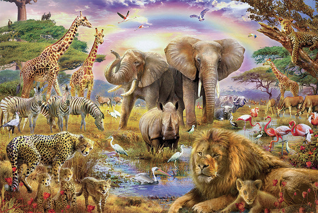 Puzzles 1000 pièces du monde animalier de la faune