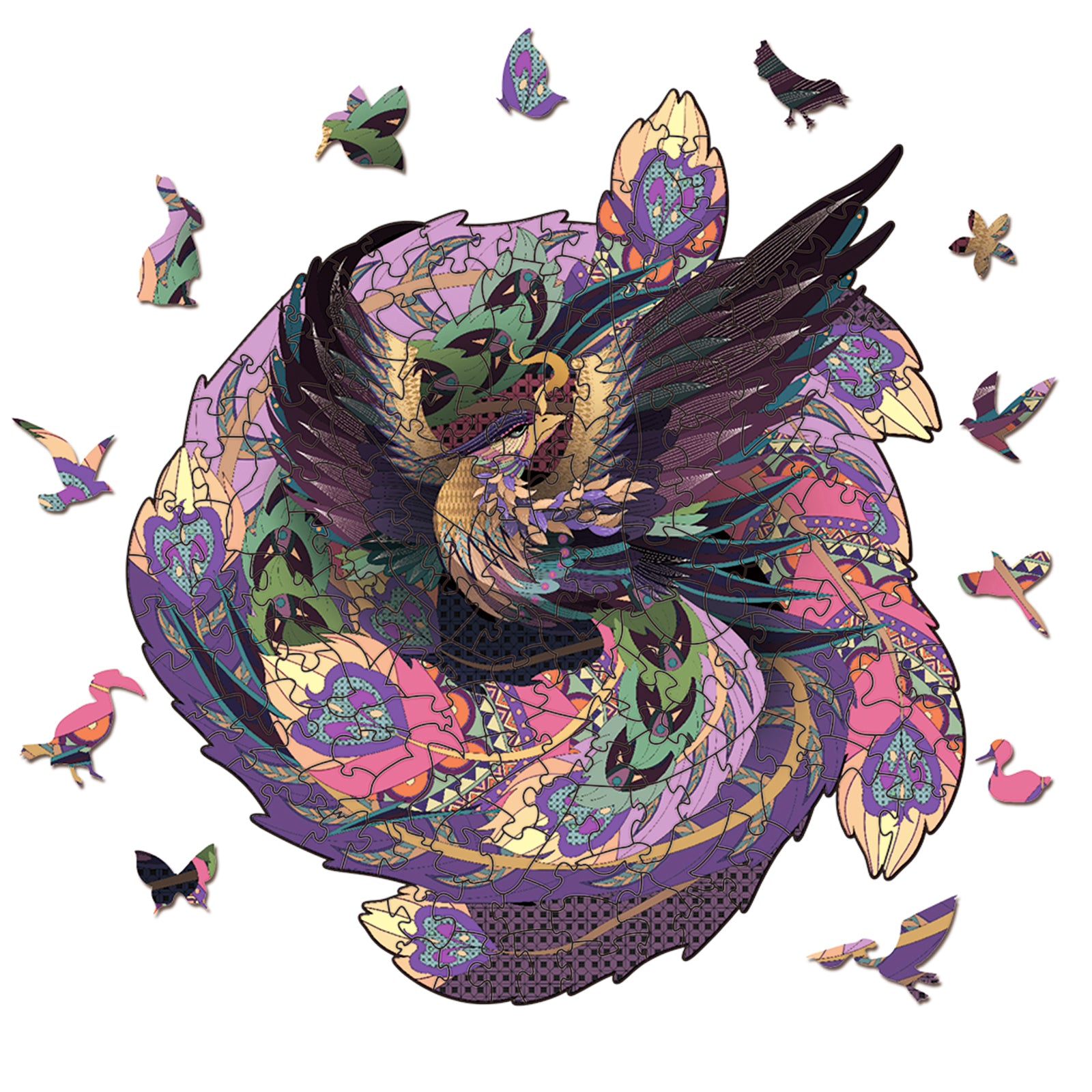 Mythical Bird Phoenix Jigsaw Puzzle - Unique Shaped Wooden Puzzles