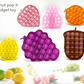 6pcs Colorful Different Fruit Pattern Mini Bubble Sensory Fidget Toy (Grape, Lemon, Pear, Peach, Pineapple and Pinecone))