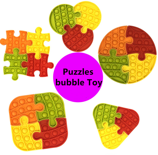 Verschiedene Puzzle-Muster, buntes Mini-Blasen-Sensory-Fidget-Spielzeug