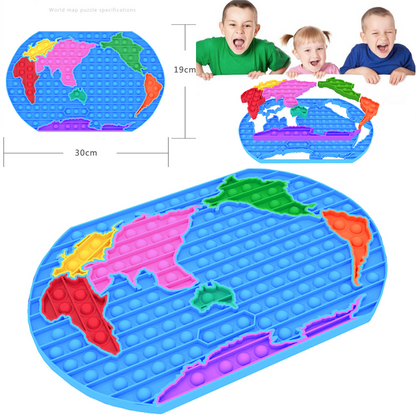 Carte du monde et carte des États-Unis Puzzle Mini Bubble Sensory Fidget Toy